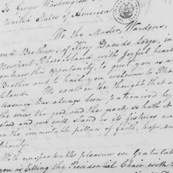 From Freemasons of King David’s Lodge, Newport, Rhode Island to Washington, 17 August 1790