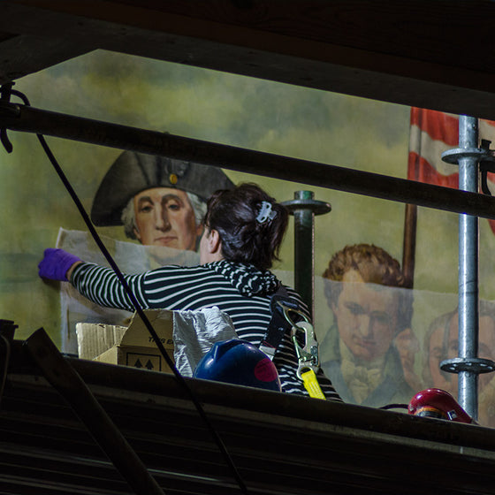 Central Panel of Mural Prepared for Removal