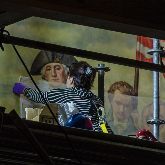 Central Panel of Mural Prepared for Removal