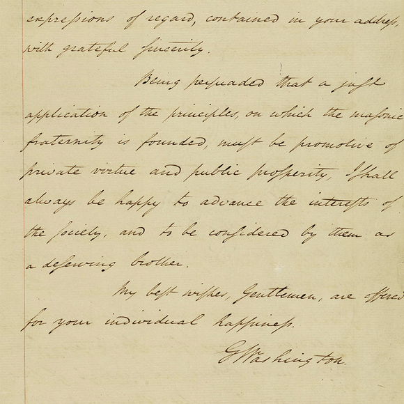 President Washington Receives a Welcome Address from King David’s Lodge, 1790